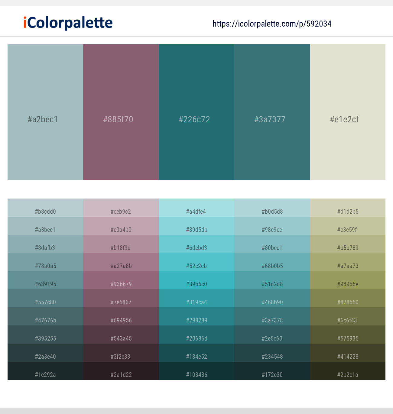 Opal – Falcon – Elm – Oracle – Satin Linen Color scheme