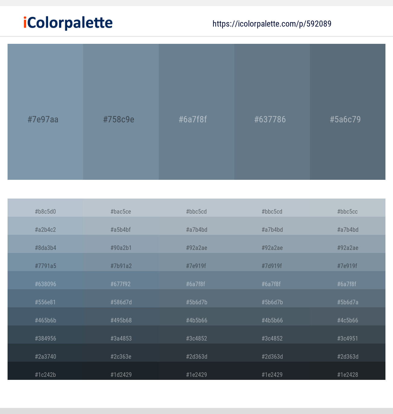Bali Hai – Gothic – Slate Gray – Slate Gray – Shuttle Gray Color scheme