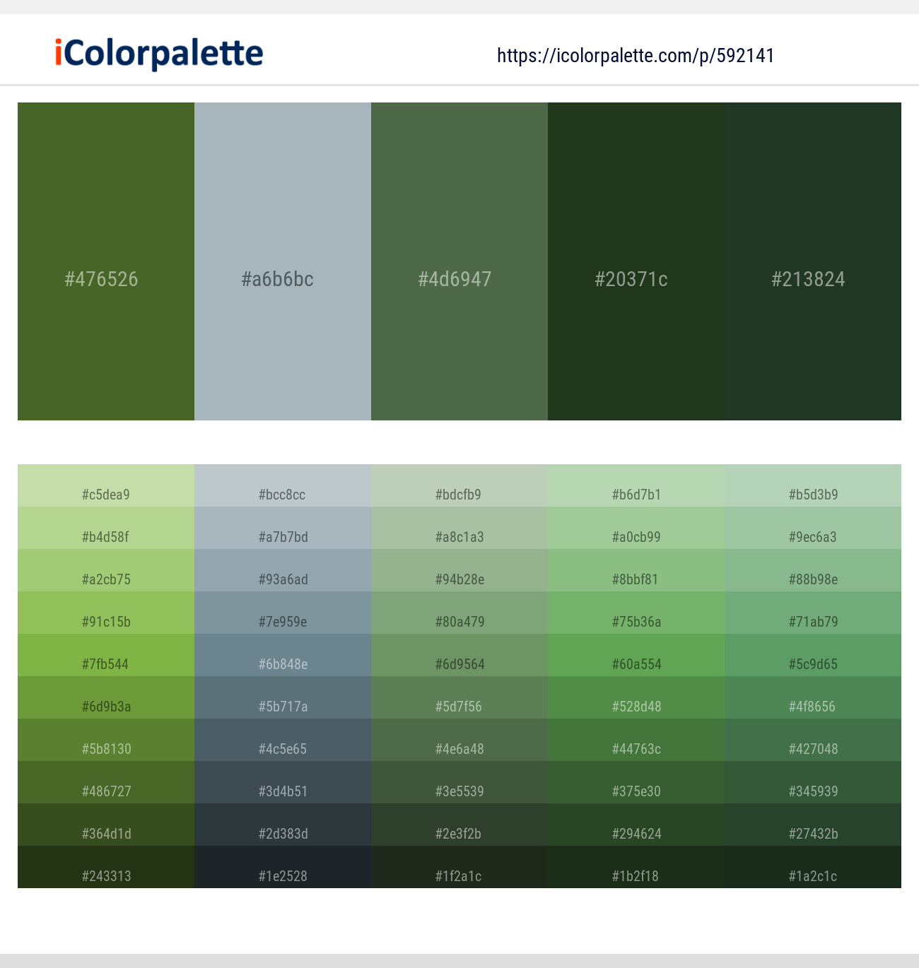Woodland – Tower Gray – Axolotl – Mallard – Green Kelp Color scheme
