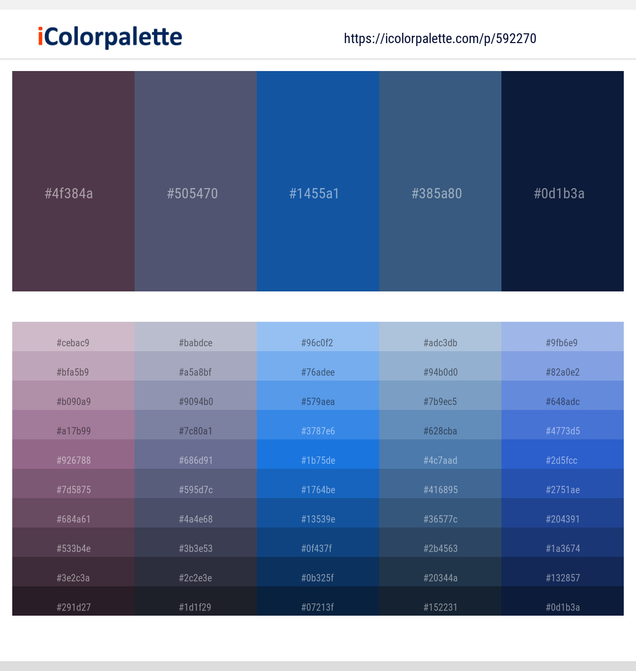 Voodoo – Comet – Fun Blue – Chambray – Blue Zodiac Color scheme