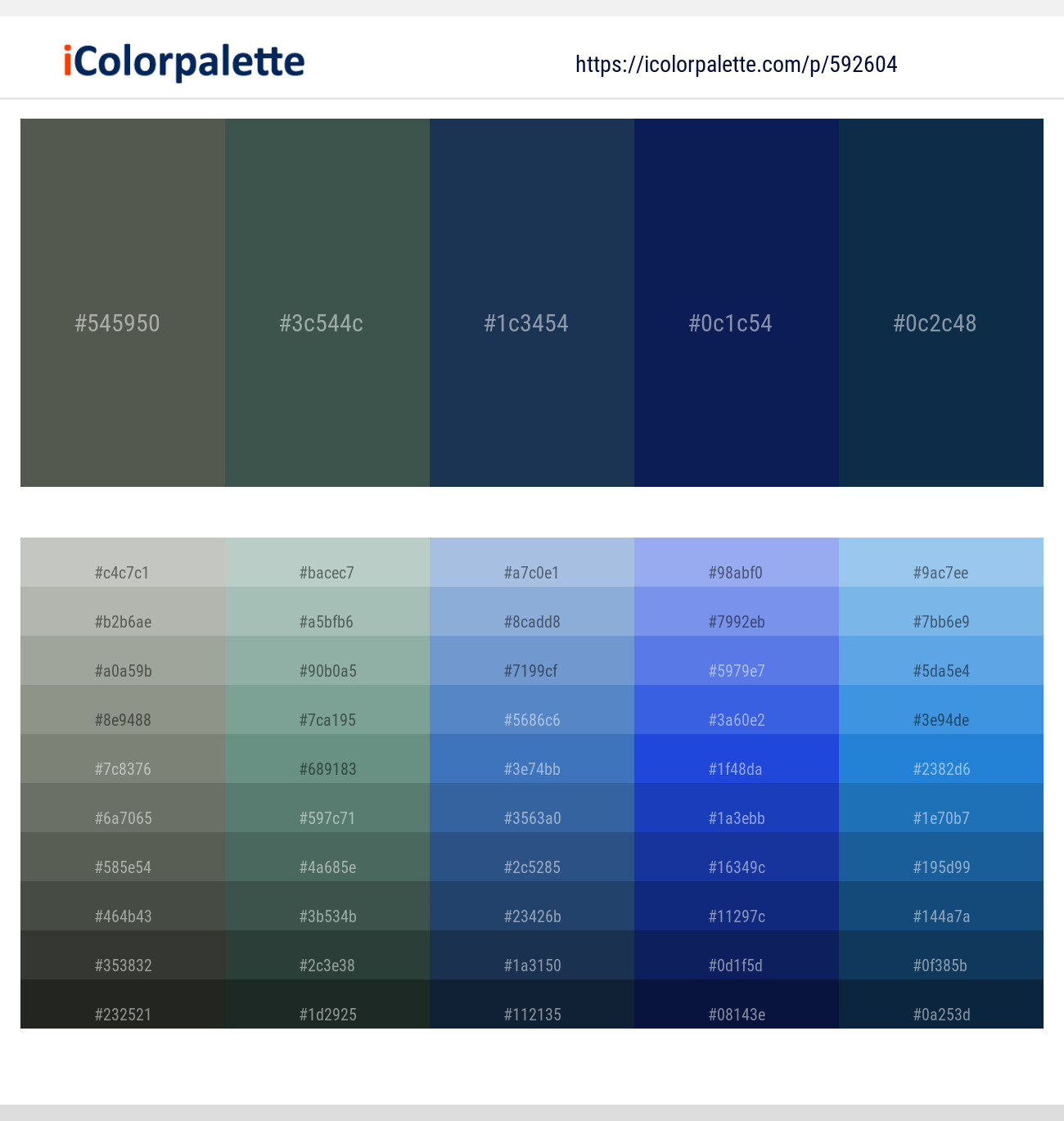 Axolotl – Mineral Green – Cello – Downriver – Elephant Color scheme