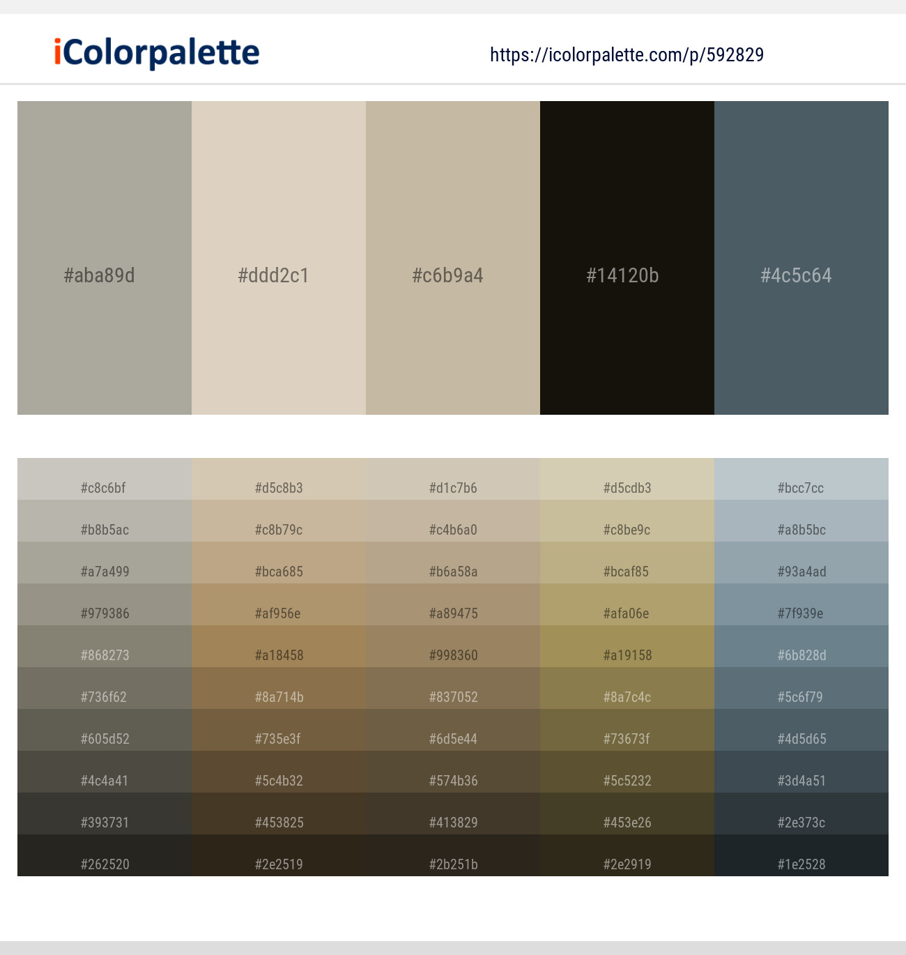 592829Dawn – Sisal – Bison Hide – Eternity – Blue Bayoux Color scheme