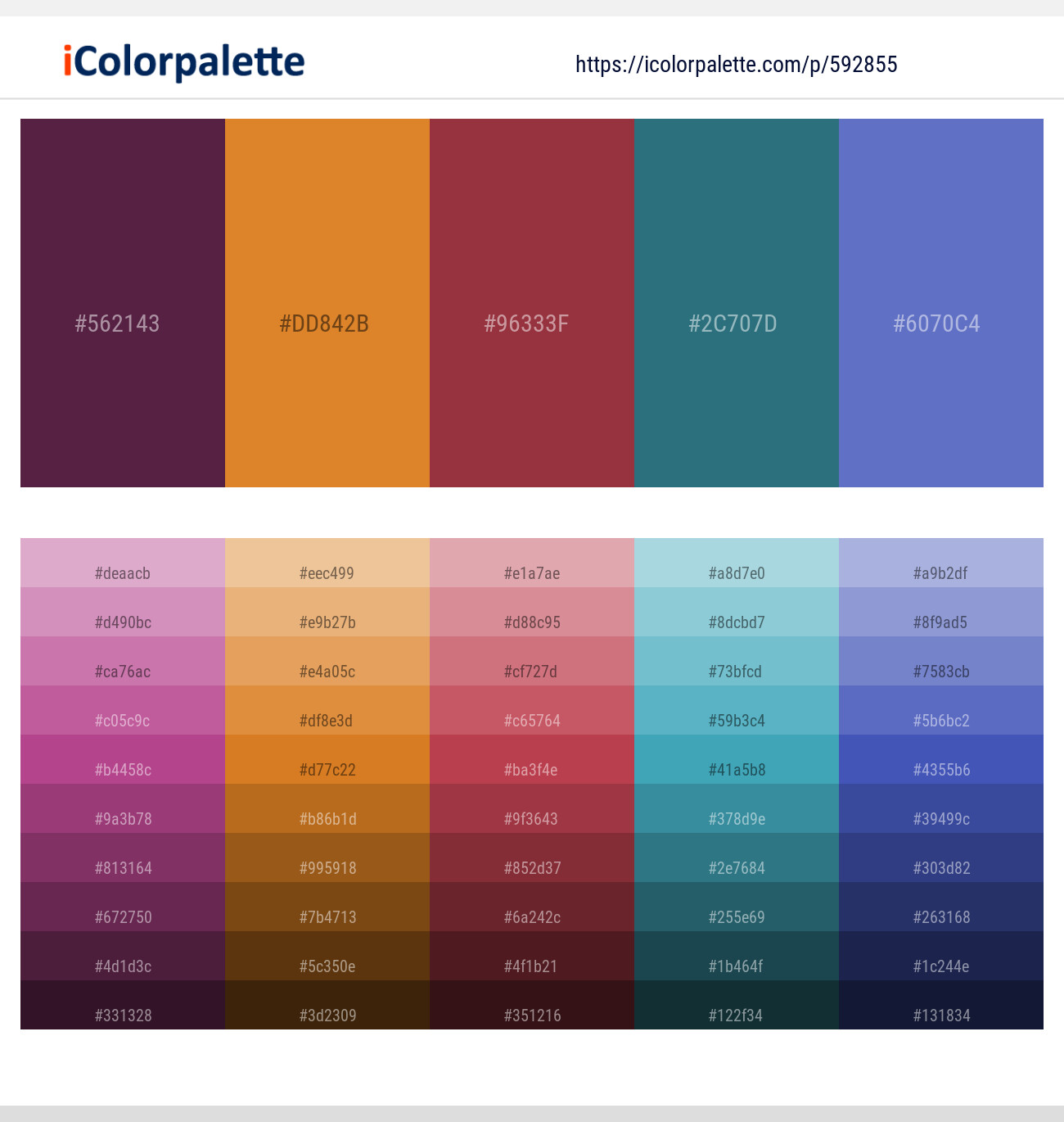 Tawny Port – Brandy Punch – Stiletto – Paradiso – Indigo Color scheme