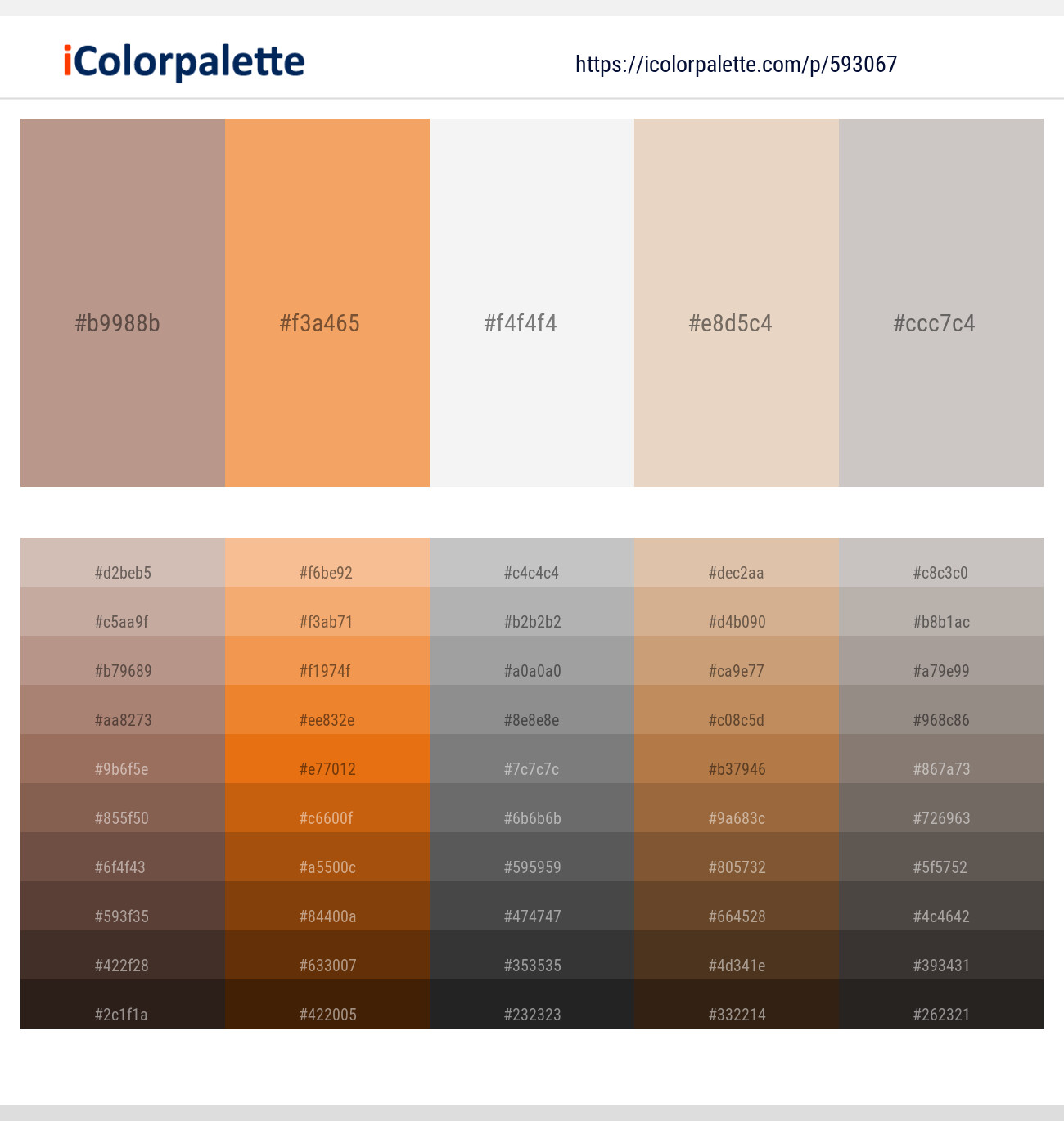 Quicksand – Sandy brown – Wild Sand – Bone – Silver Rust Color scheme