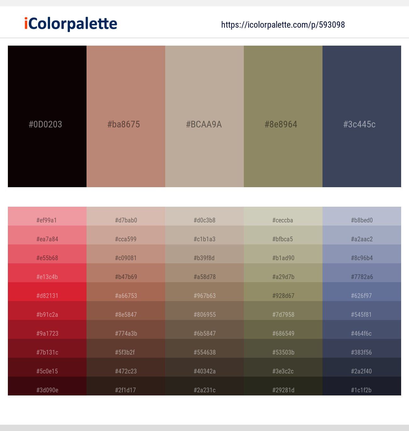 Aubergine – Brandy Rose – Malta – Clay Creek – Bright Gray Color scheme