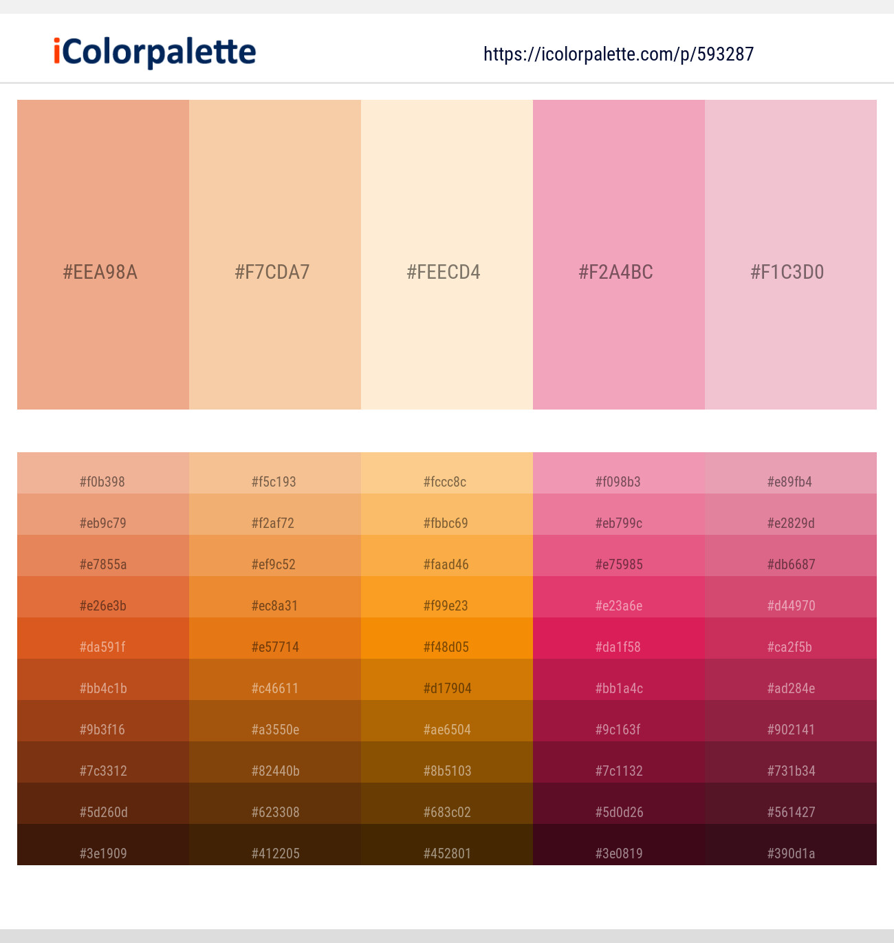 593287Tacao – Maize – Oasis – Wewak – Beauty Bush Color scheme