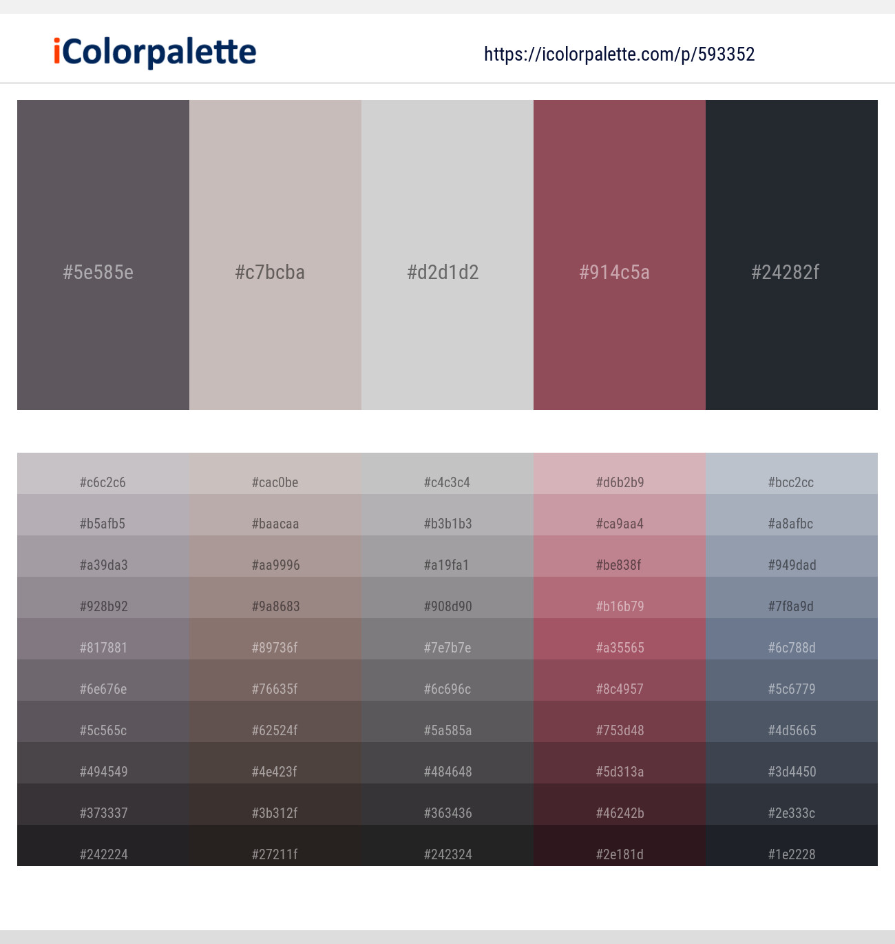 Mortar – Silver Rust – Maverick – Vin Rouge – Shark Color scheme