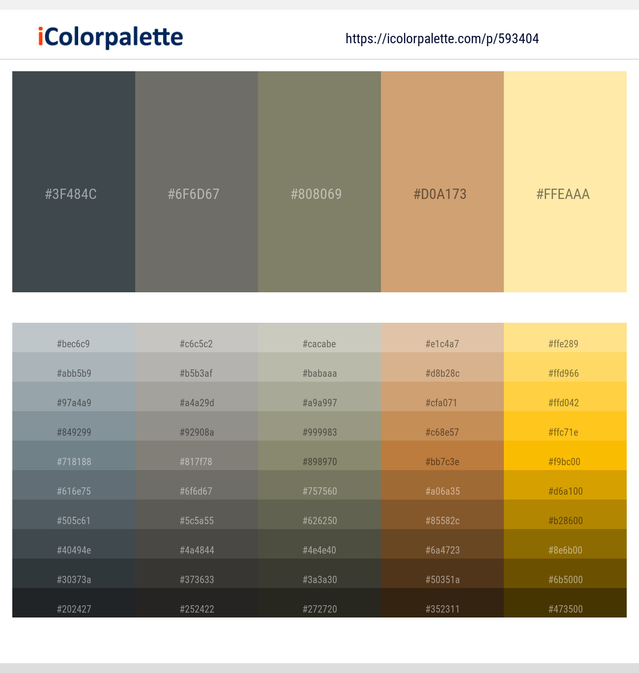 Limed Spruce – Flint – Bandicoot – Whiskey – Cape Honey Color scheme