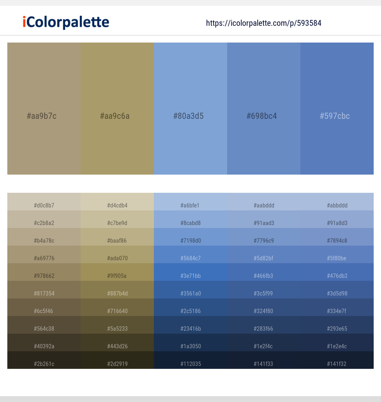 Donkey Brown – Teak – Polo Blue – Danube – Steel Blue Color scheme