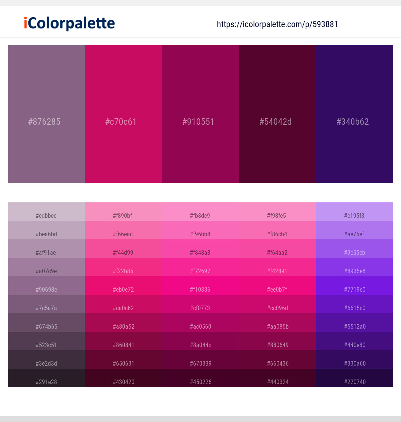66+ Purple And Maroon Color Palettes \u0026 Gradient Ideas | iColorPalette, image size:1300x1370