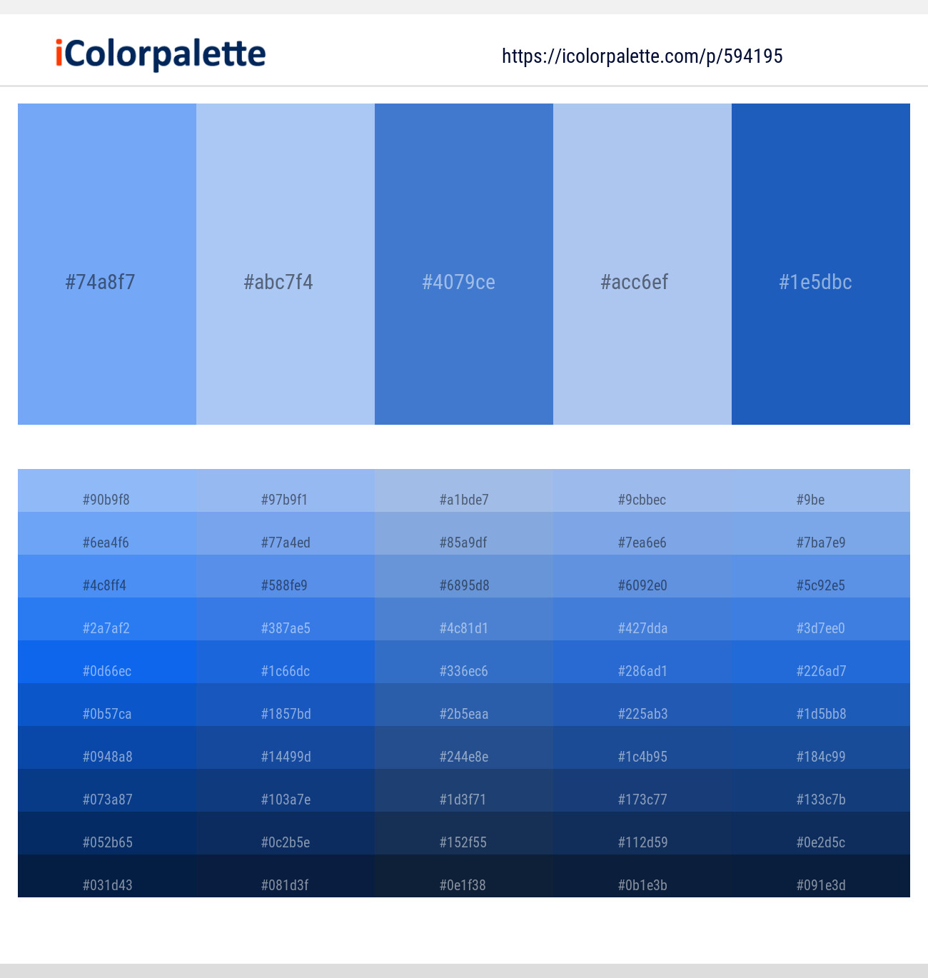 Cornflower Blue – Perano – Indigo – Perano – Denim Color scheme