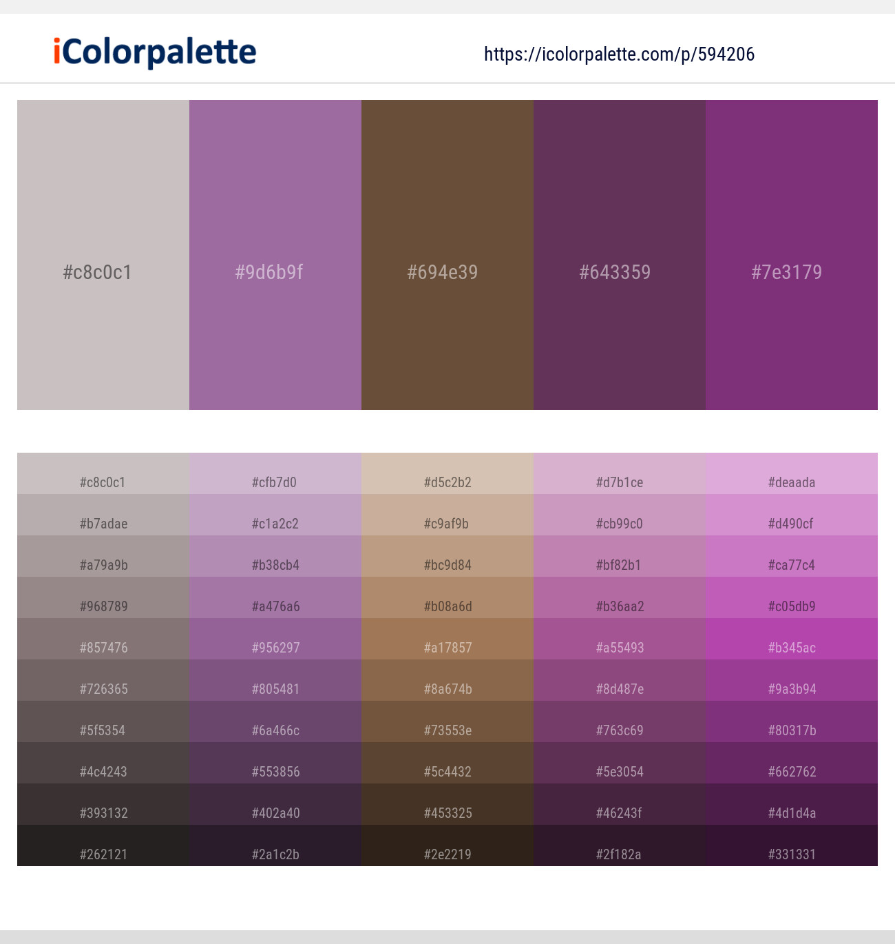 Pink Swan – Trendy Pink – Shingle Fawn – Finn – Plum Color scheme
