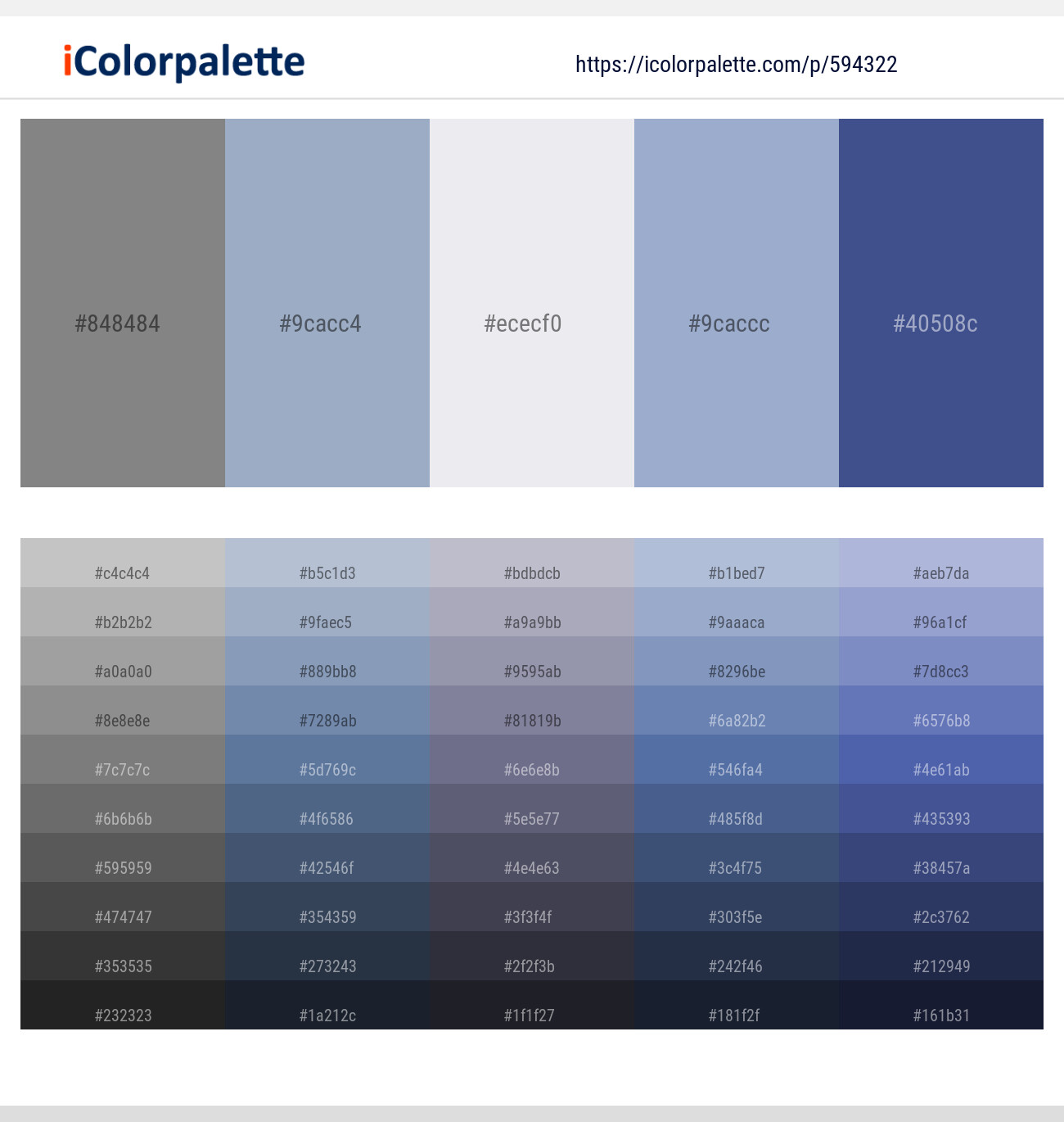 Gray – Rock Blue – Athens Gray – Rock Blue – Chambray Color scheme
