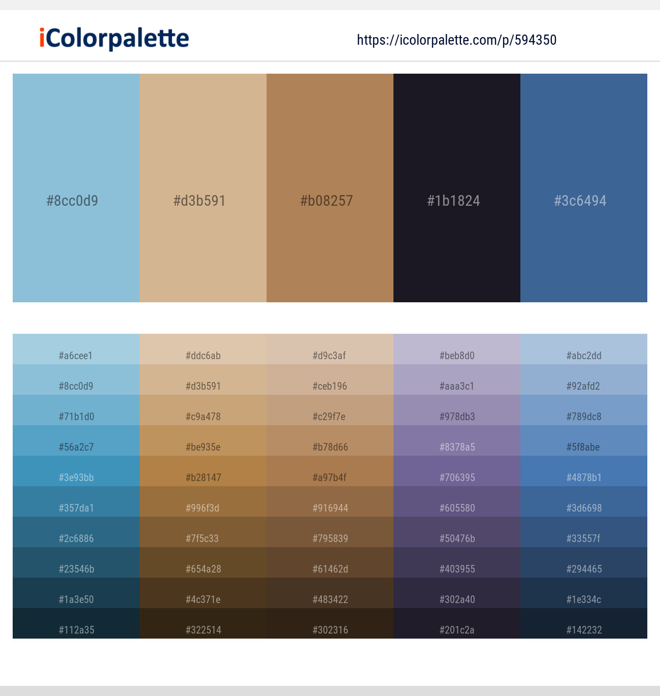 Half Baked – Tan – Driftwood – Steel Gray – Azure Color scheme