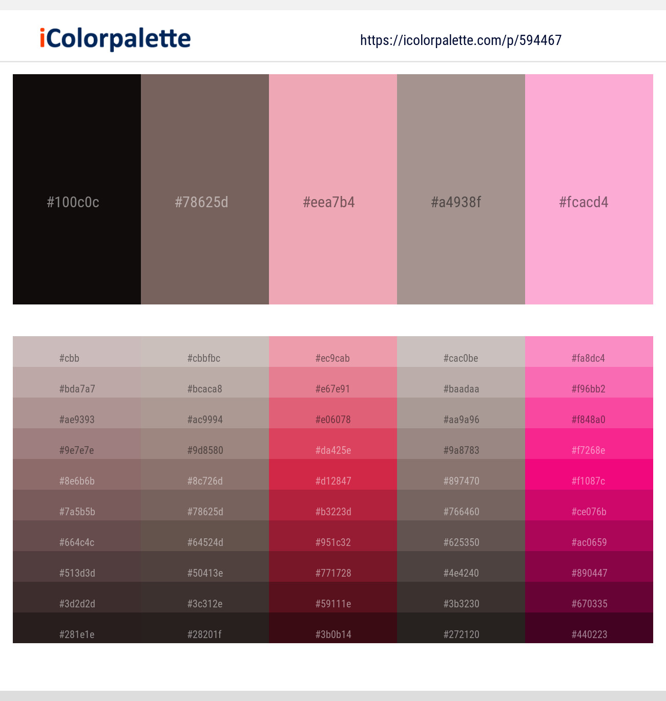 594467Cod Gray – Russett – Wewak – Del Rio – Lavender Pink Color scheme