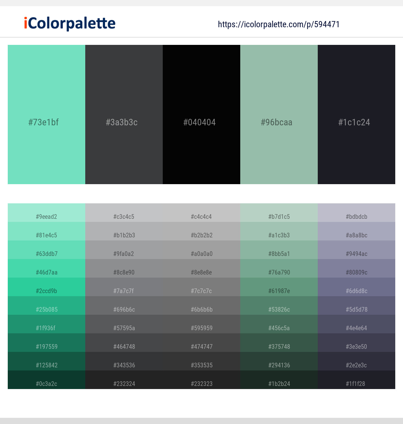 Bermuda – Limed Spruce – Black – Summer Green – Steel Gray Color scheme