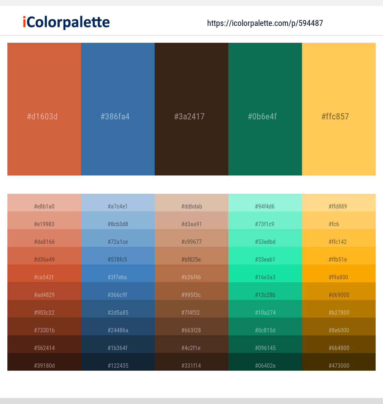 Flame Pea – Astral – Cork – Watercourse – Golden Tainoi Color scheme