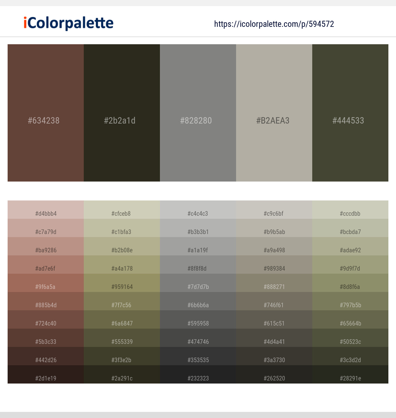 Kabul – Birch – Bandicoot – Nomad – Kelp Color scheme