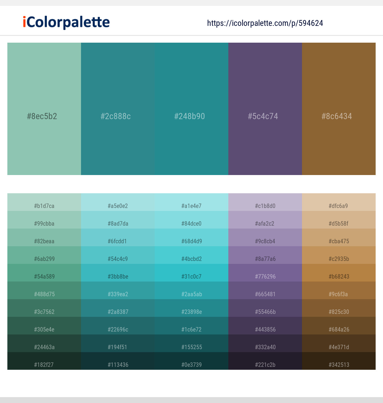 Shadow Green – Lochinvar – Lochinvar – Smoky – Potters Clay Color scheme