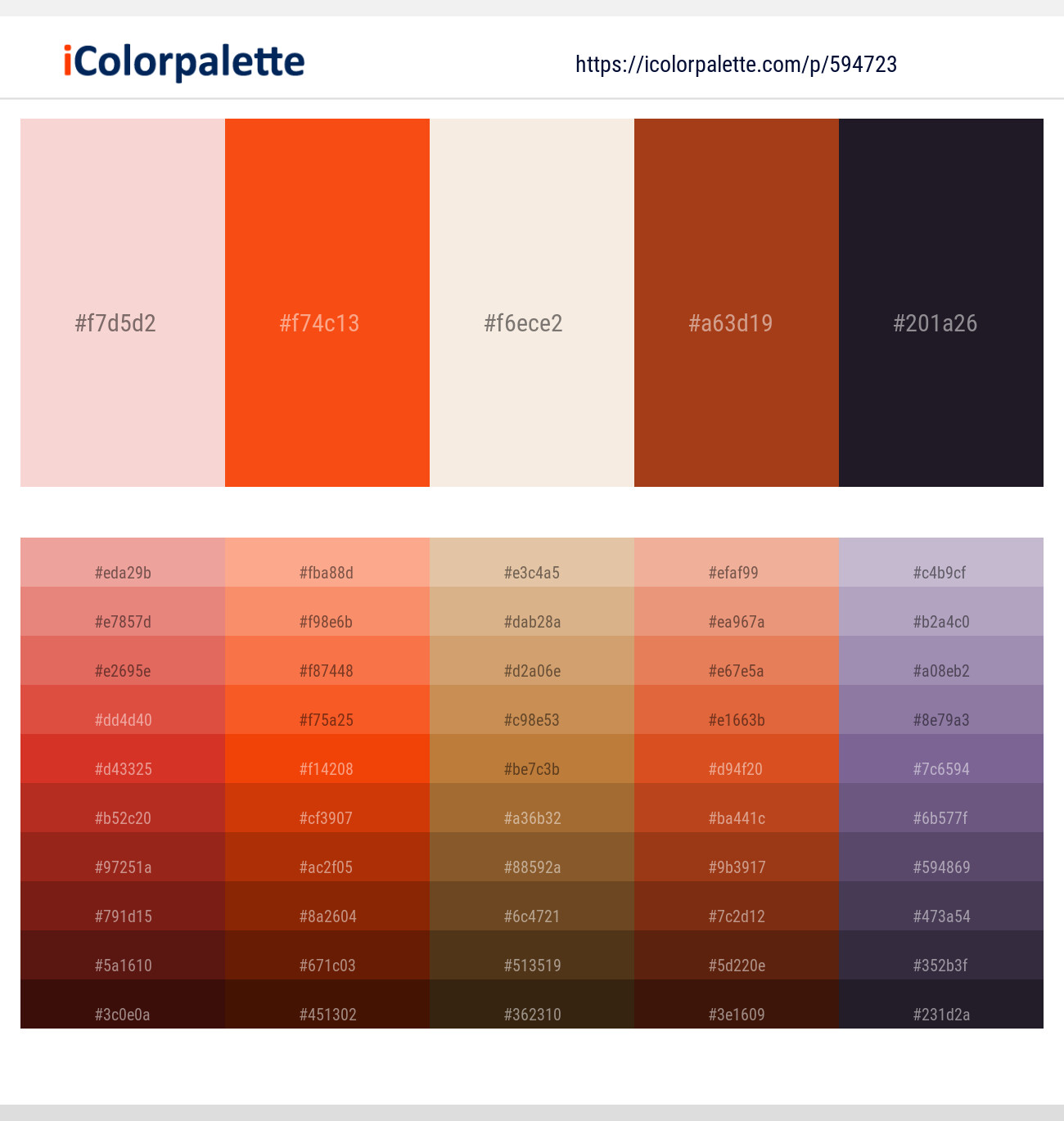 Cinderella – Pomegranate – White Linen – Cognac – Bastille Color scheme