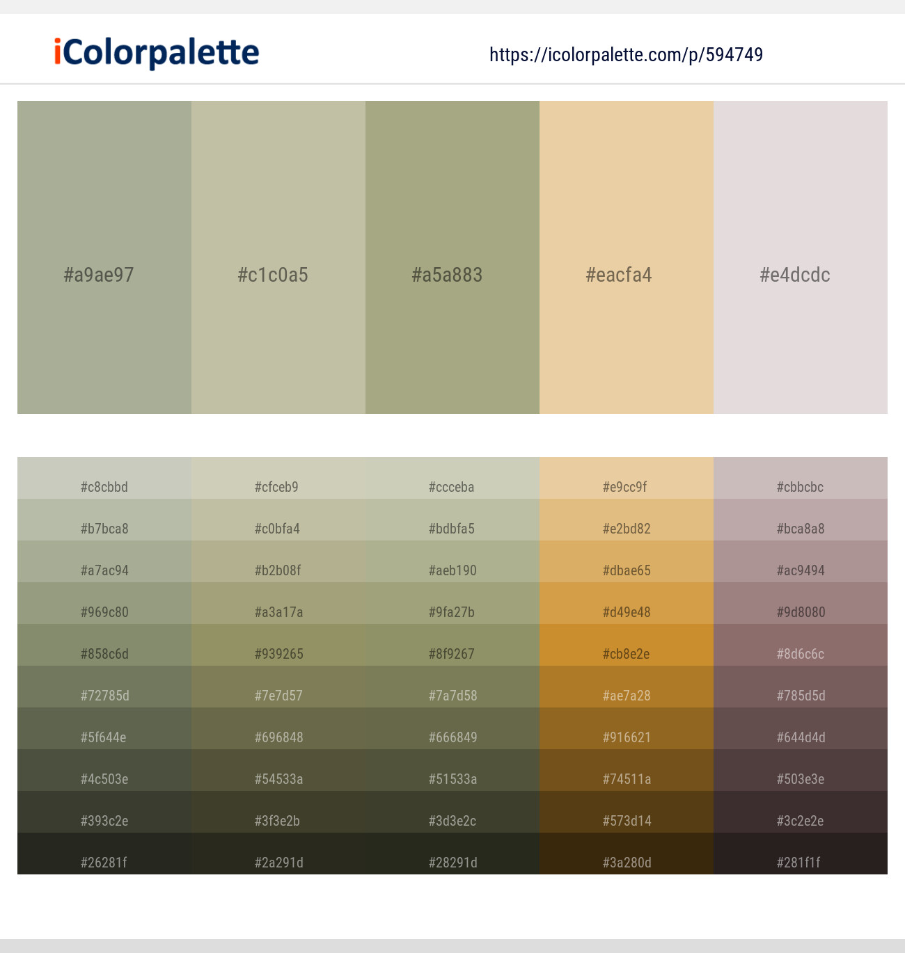 Bud – Thistle Green – Sage – Pancho – Ebb Color scheme
