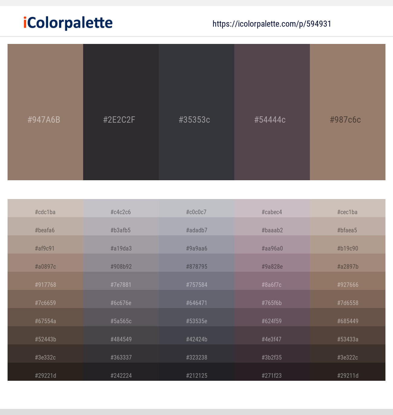 Almond Frost – Blackcurrant – Tuna – Eggplant – Almond Frost Color scheme
