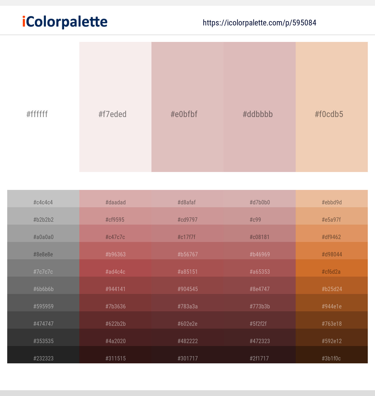 White – Vista White – Cavern Pink – Cavern Pink – Desert Sand Color scheme