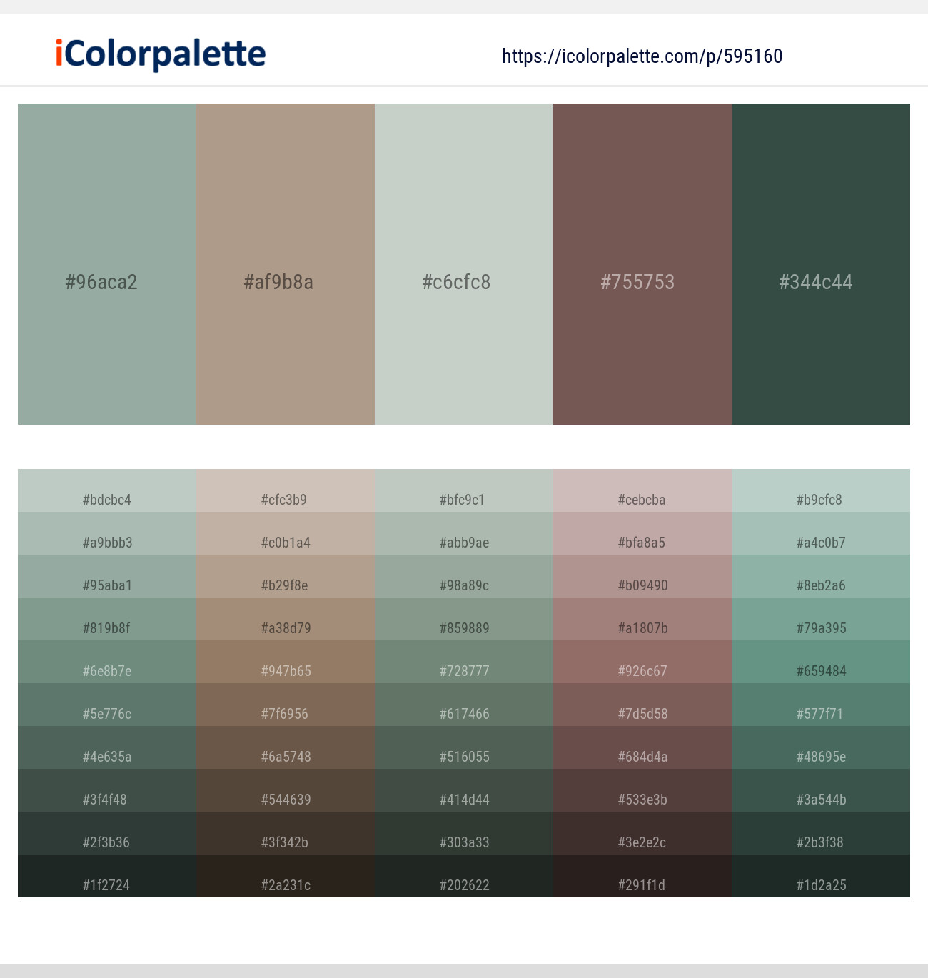 Pewter – Zorba – Pumice – Russett – Mineral Green Color scheme