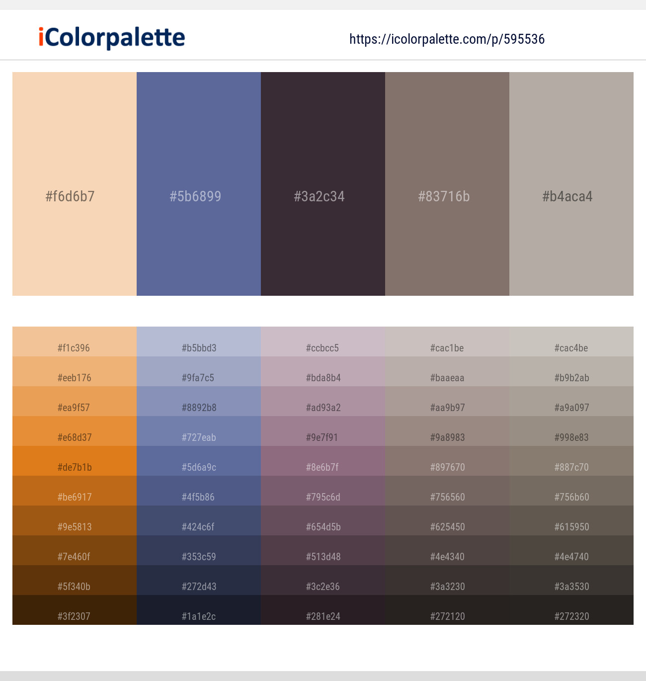 595536Wheat – Waikawa Gray – Thunder – Americano – Cloudy Color scheme