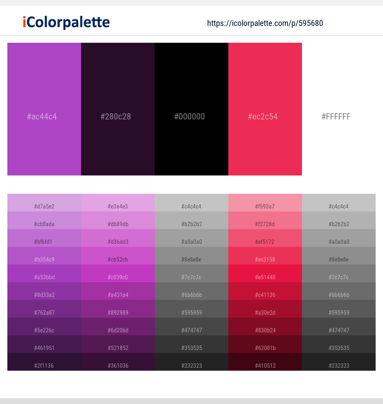 595680Fuchsia Pink – Revolver – Black – Amaranth – White Color scheme
