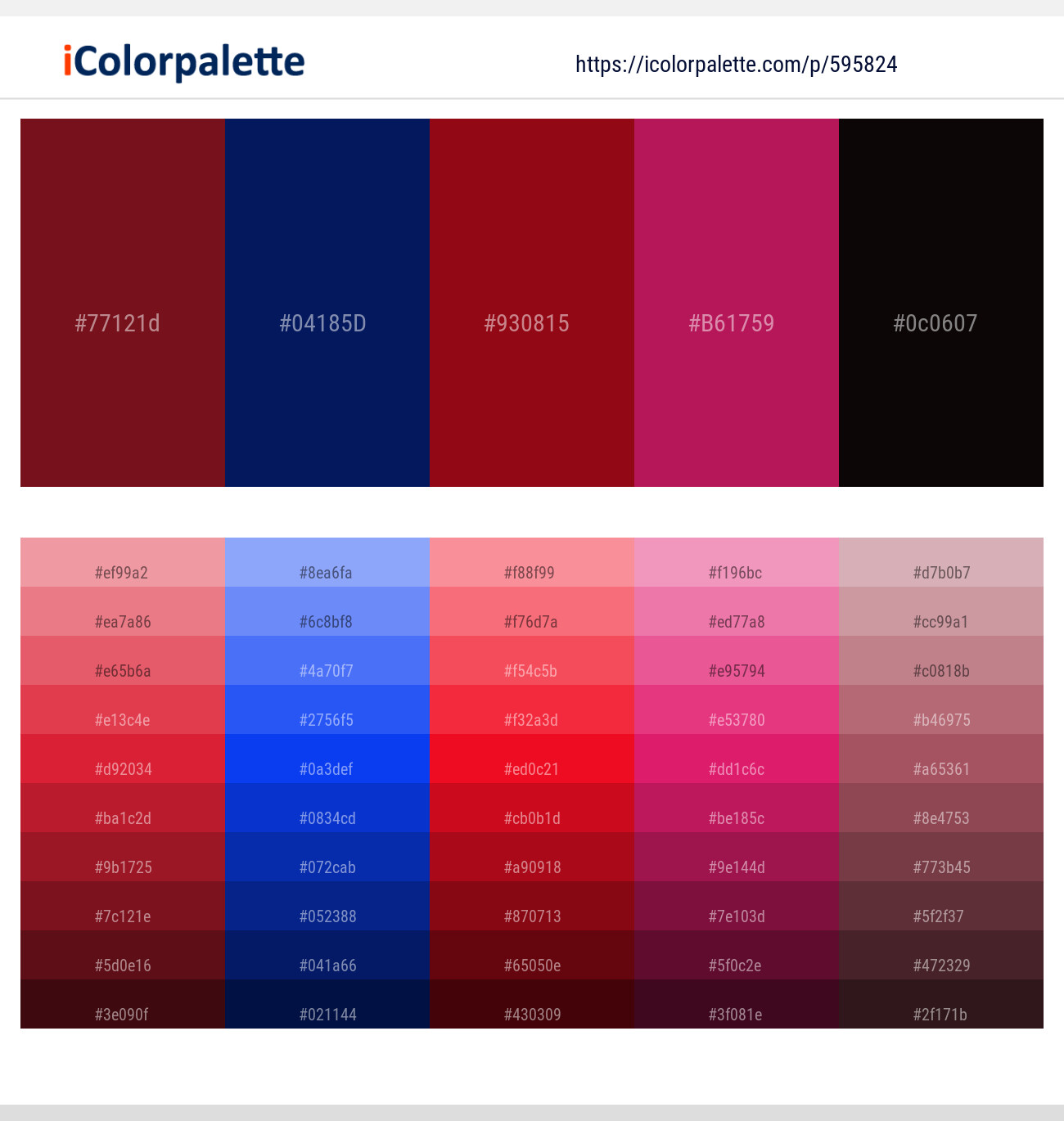 595824Merlot – Gulf Blue – Pohutukawa – Jazzberry Jam – Aubergine Color scheme