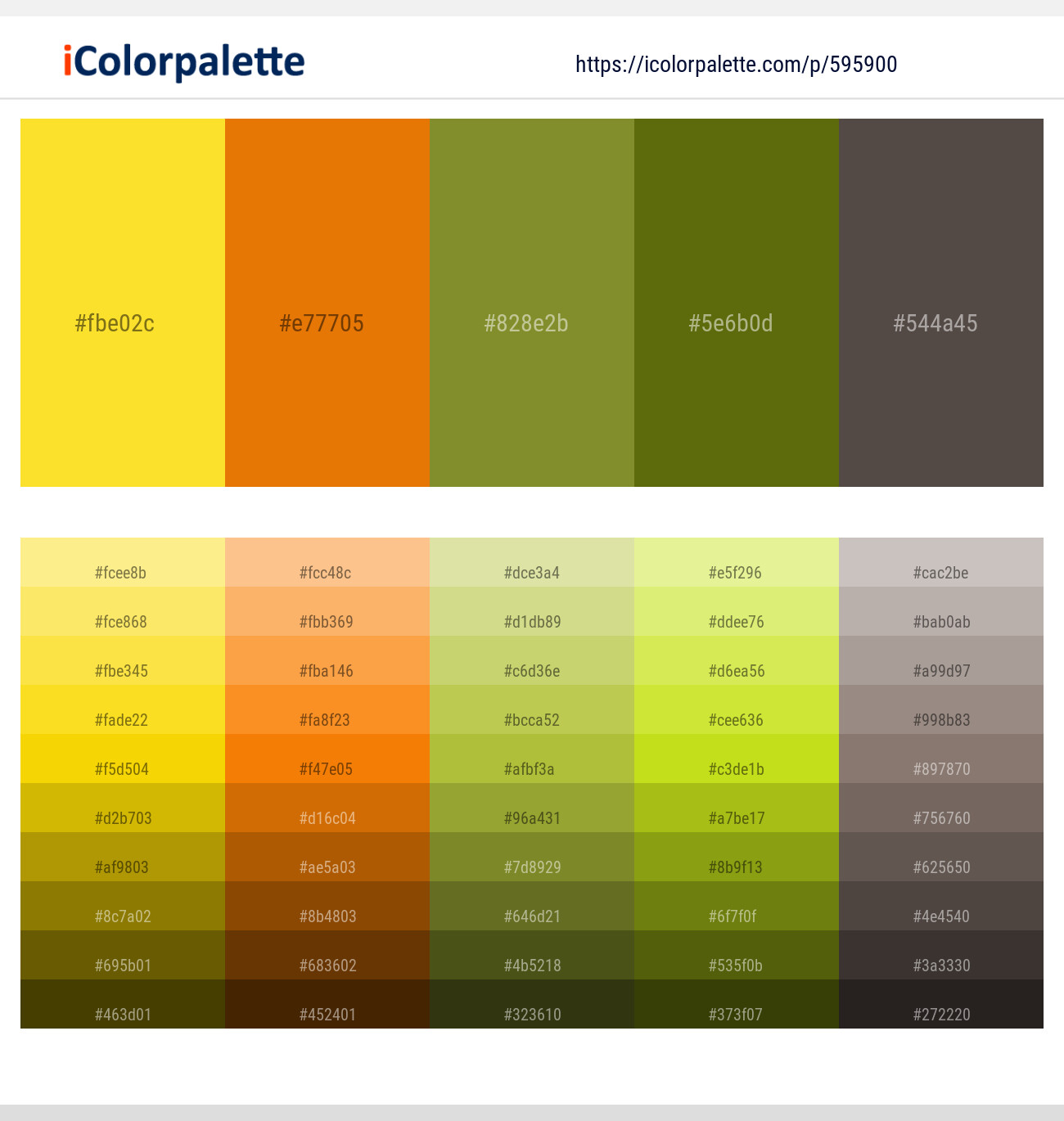 Golden Dream – Tahiti Gold – Wasabi – Saratoga – Kabul Color scheme