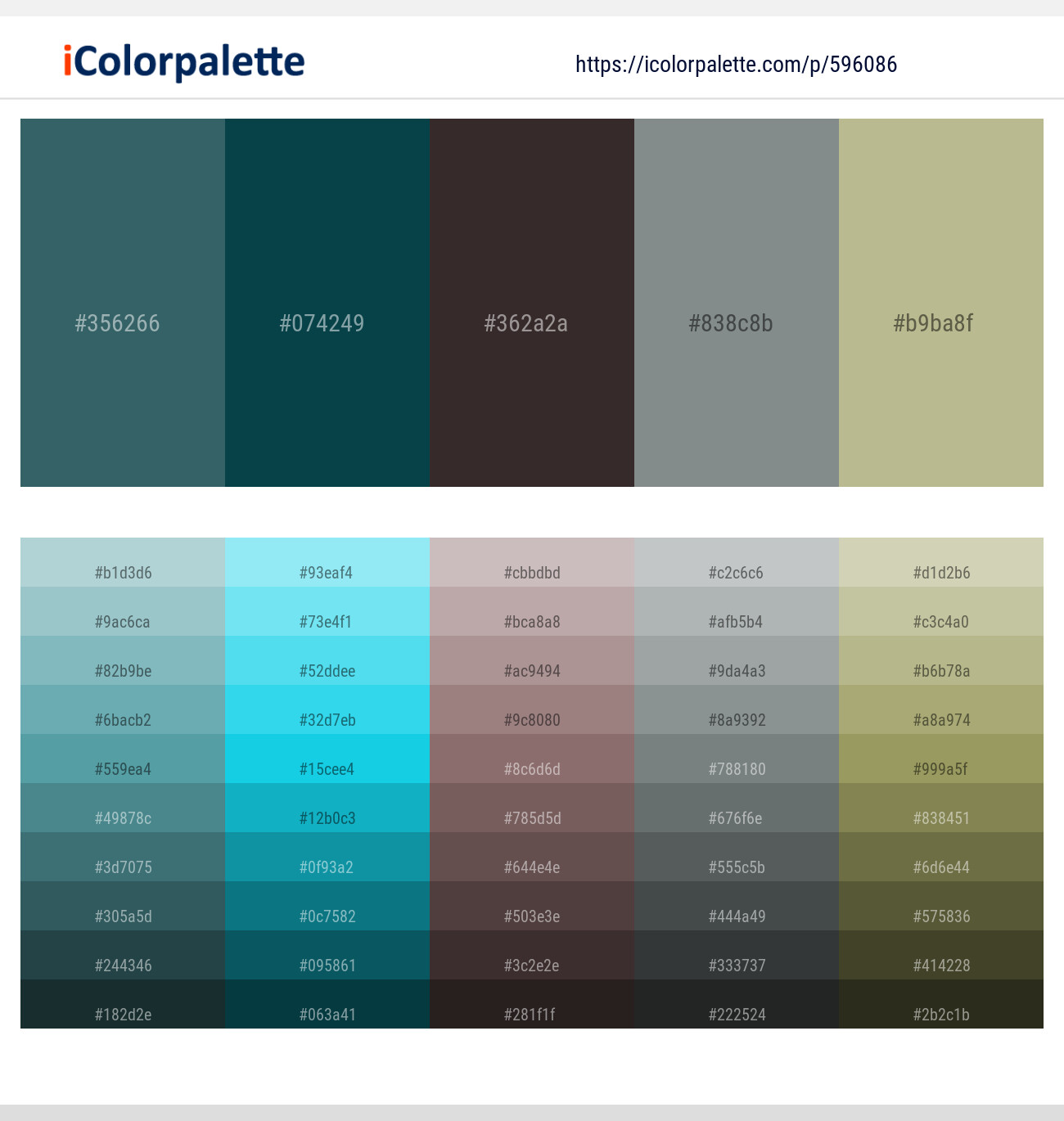 Casal – Tarawera – Mine Shaft – Gunsmoke – Taupe Gray Color scheme