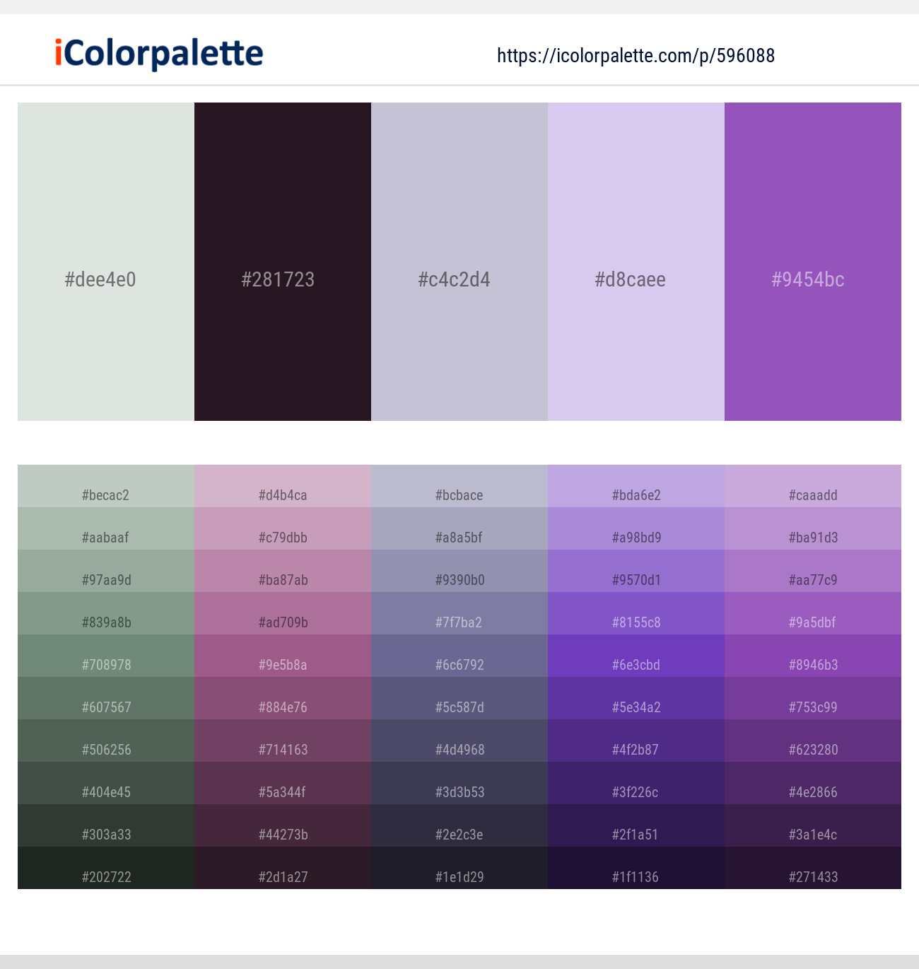 Gin – Thunder – Gray Suit – Prelude – Amethyst Color scheme