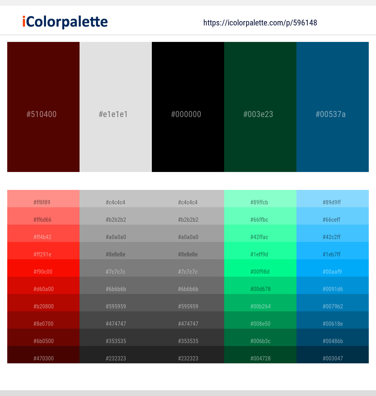 Rustic Red – Mercury – Black – Cardin Green – Orient Color scheme