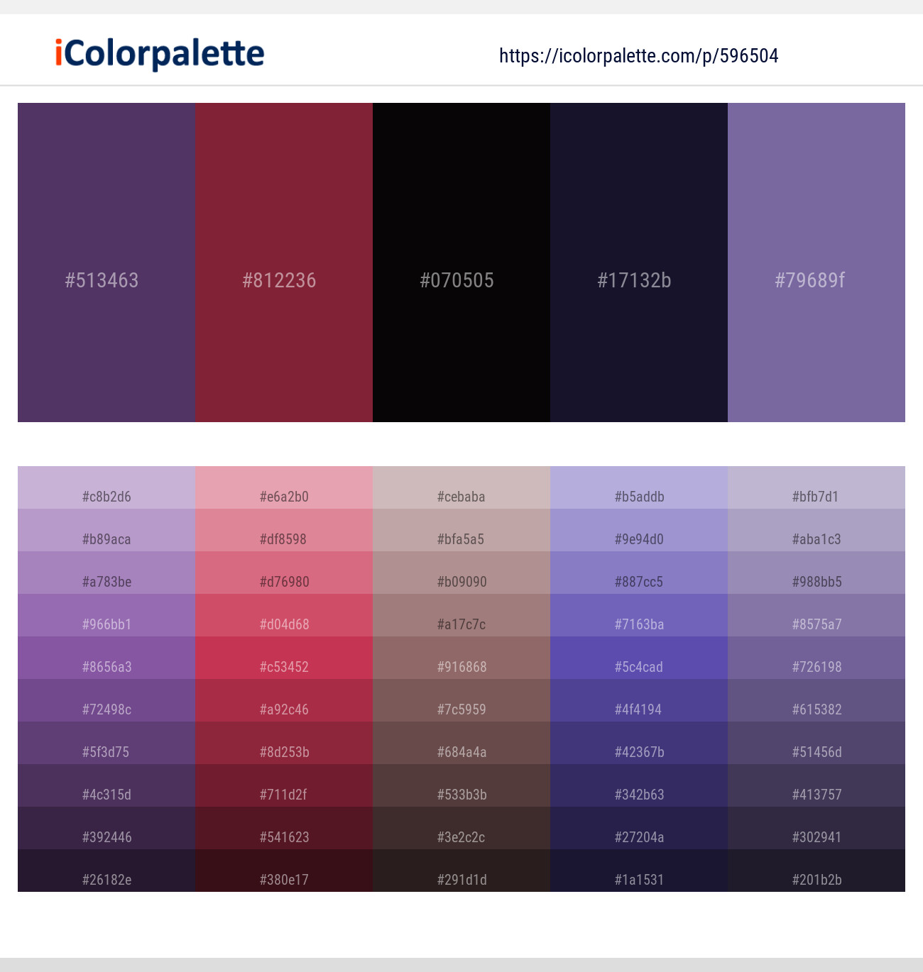 Bossanova – Claret – Cod Gray – Ebony – Deluge Color scheme