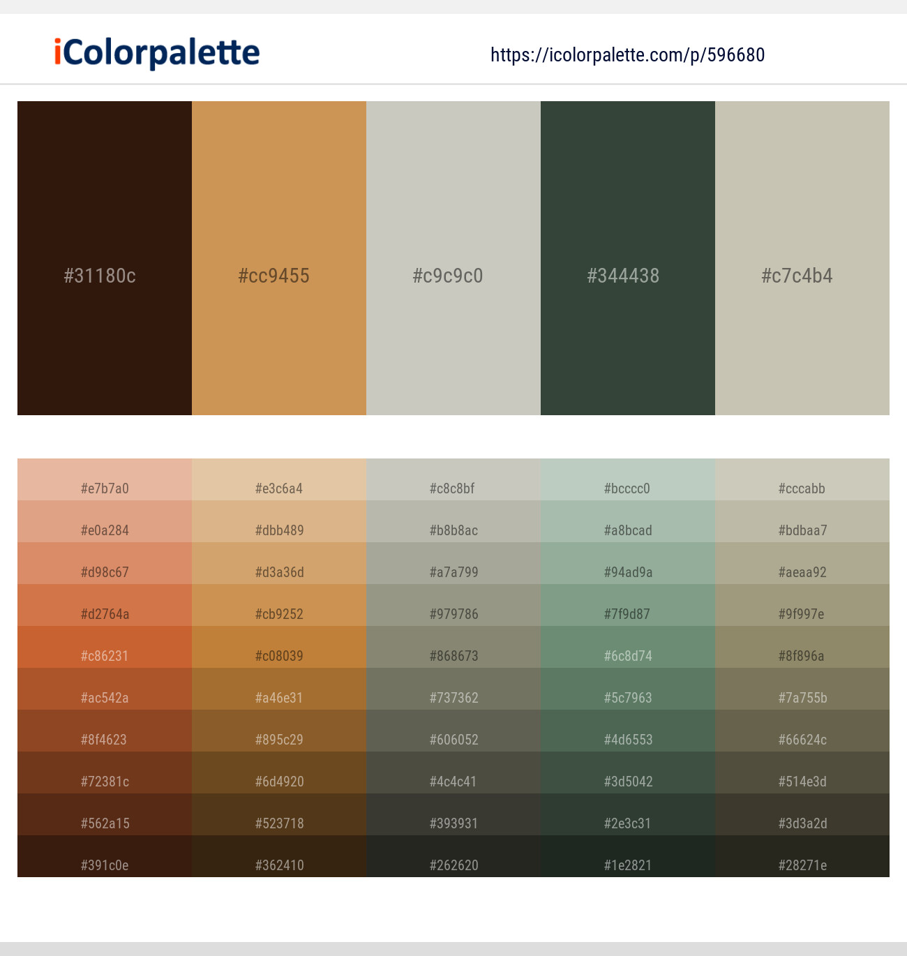 Sambuca – Tussock – Mist Gray – Lunar Green – Ash Color scheme