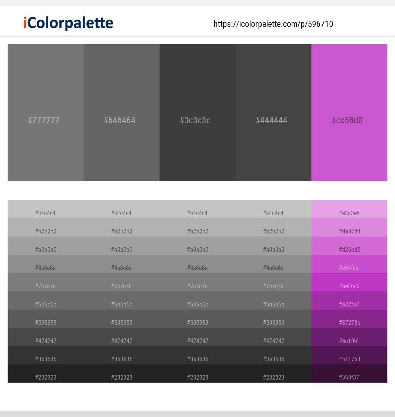 Boulder – Dove Gray – Mine Shaft – Mine Shaft – Fuchsia Pink Color scheme