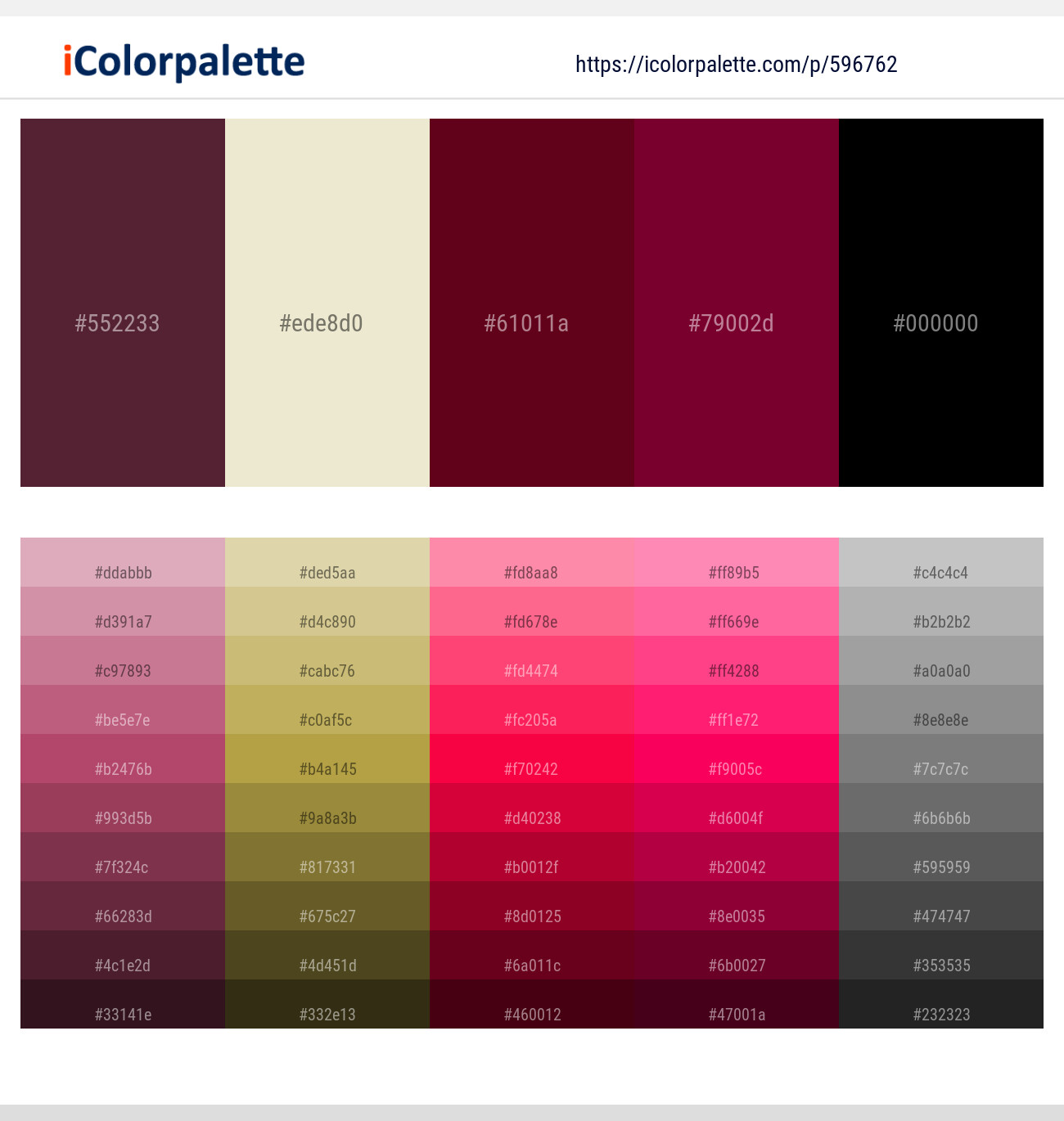 96+ Bordeaux Color Palettes \u0026 Gradient Ideas | iColorPalette, image size:1300x1370