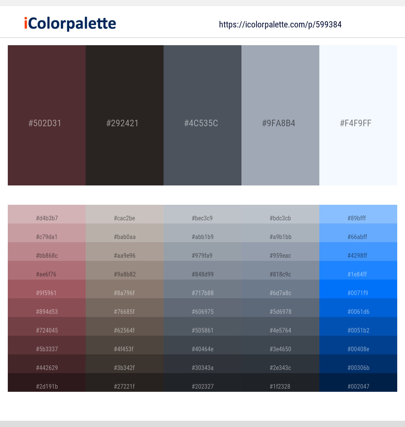 Cowboy – Zeus – River Bed – Gray Chateau – Zircon Color scheme
