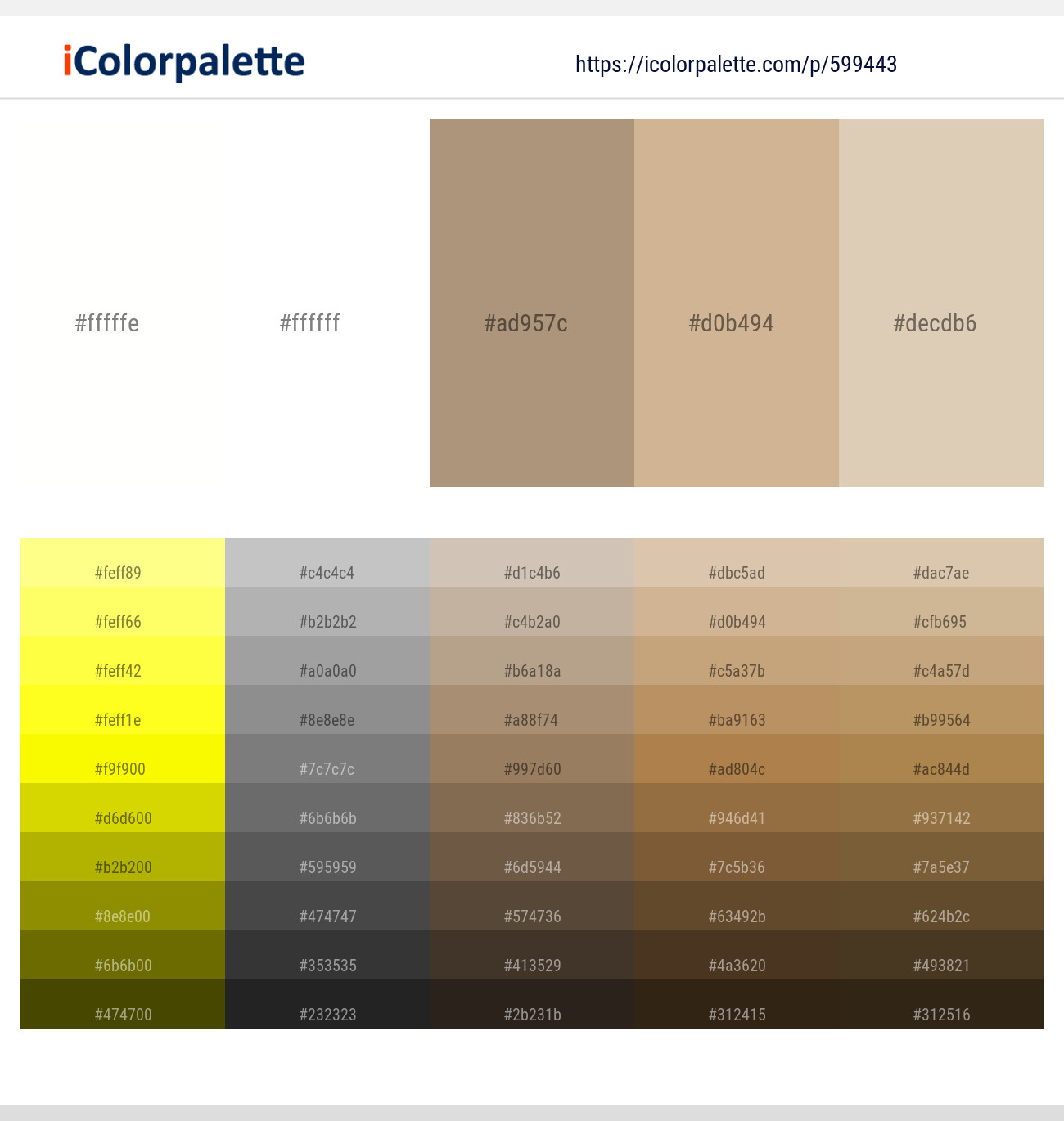 Black White – White – Sandrift – Tan – Grain Brown Color scheme
