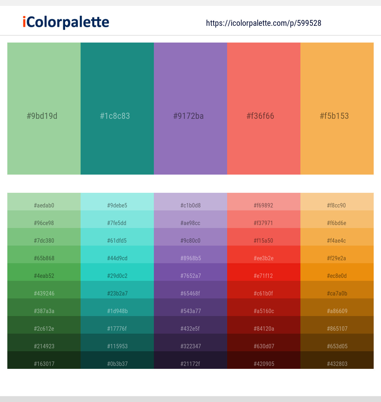 Moss Green – Elm – Purple Mountain’s Majesty – Bittersweet – Casablanca Color scheme