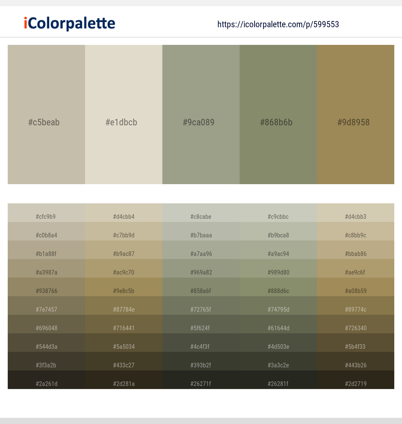 Bison Hide – Pearl Bush – Lemon Grass – Avocado – Barley Corn Color scheme
