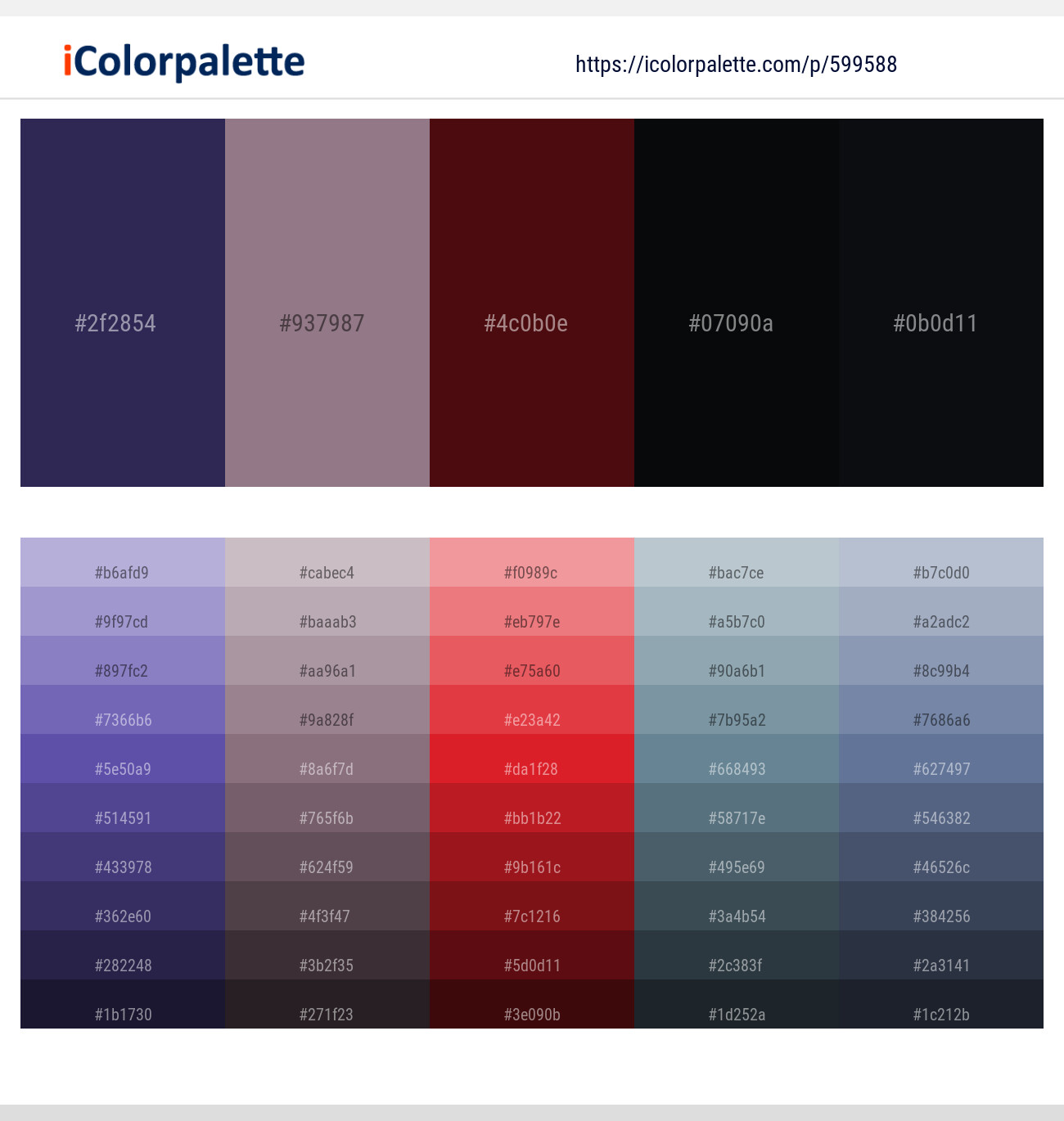 Martinique – Mountbatten Pink – Maroon Oak – Woodsmoke – Bunker Color scheme
