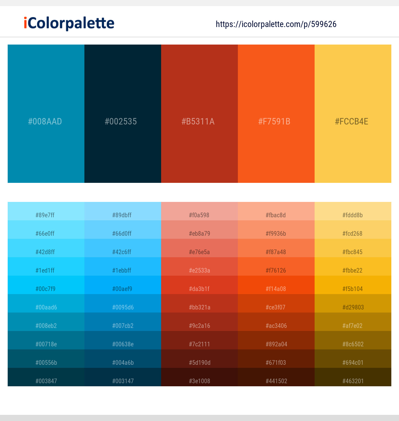Bondi Blue – Daintree – Thunderbird – Flamingo – Golden Tainoi Color scheme
