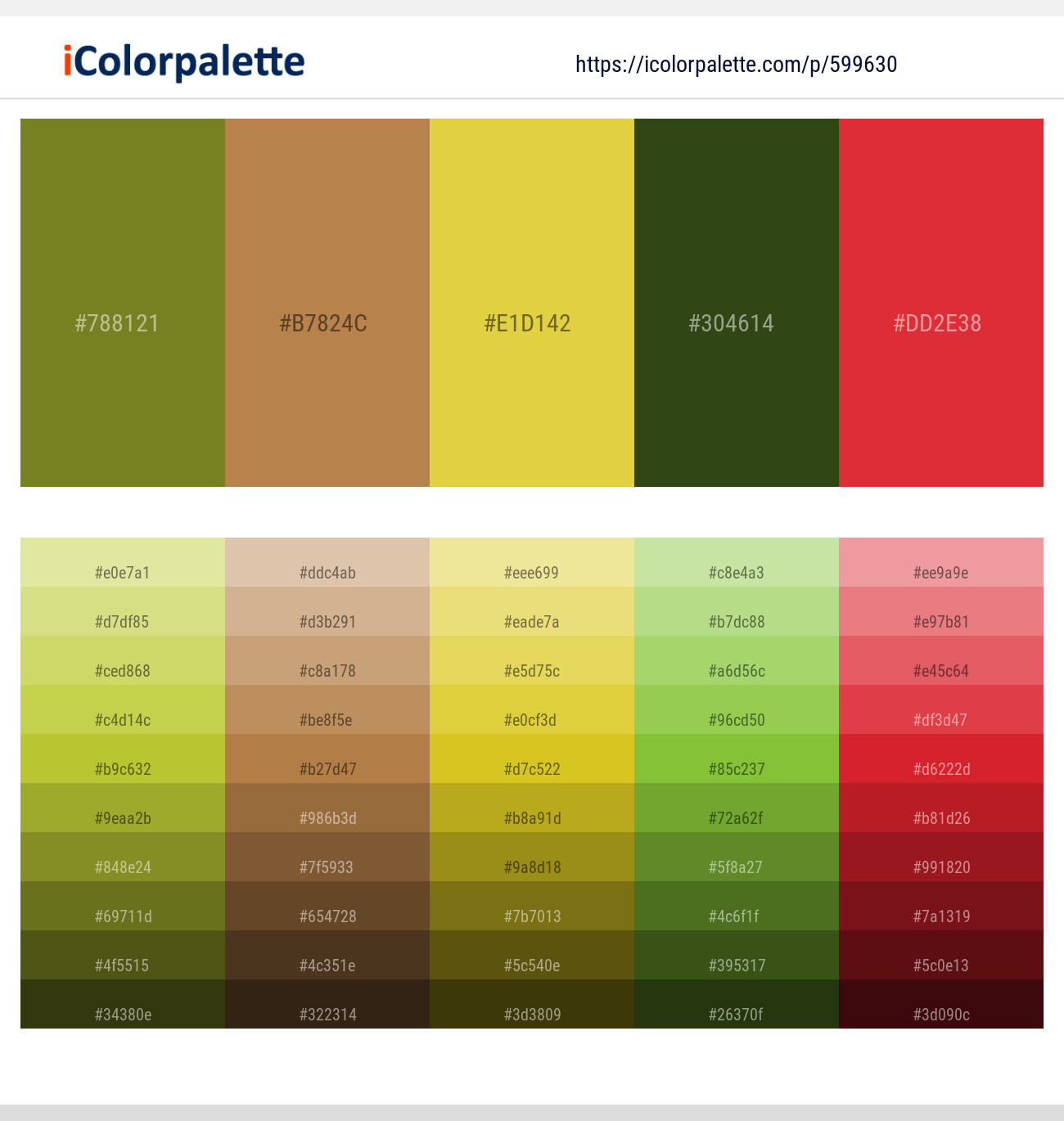 Pacifika – Driftwood – Wattle – Clover – Alizarin Crimson Color scheme