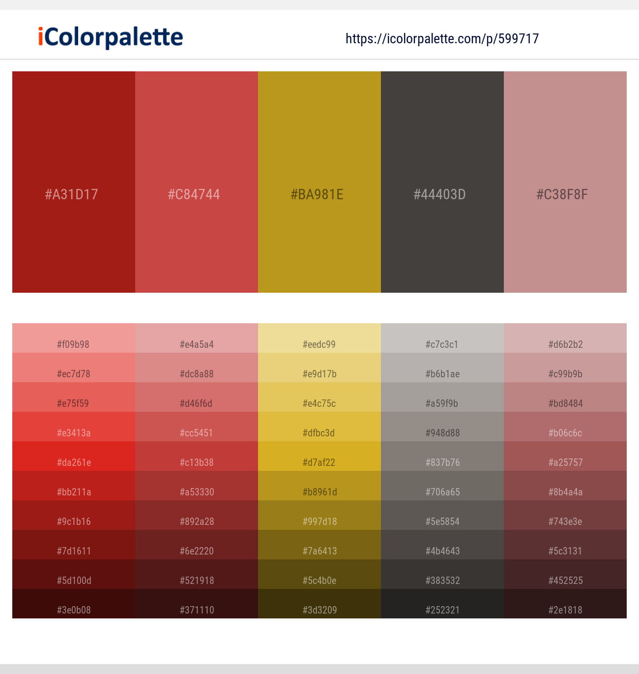 Tamarillo – Mojo – Nugget – Masala – Oriental Pink Color scheme