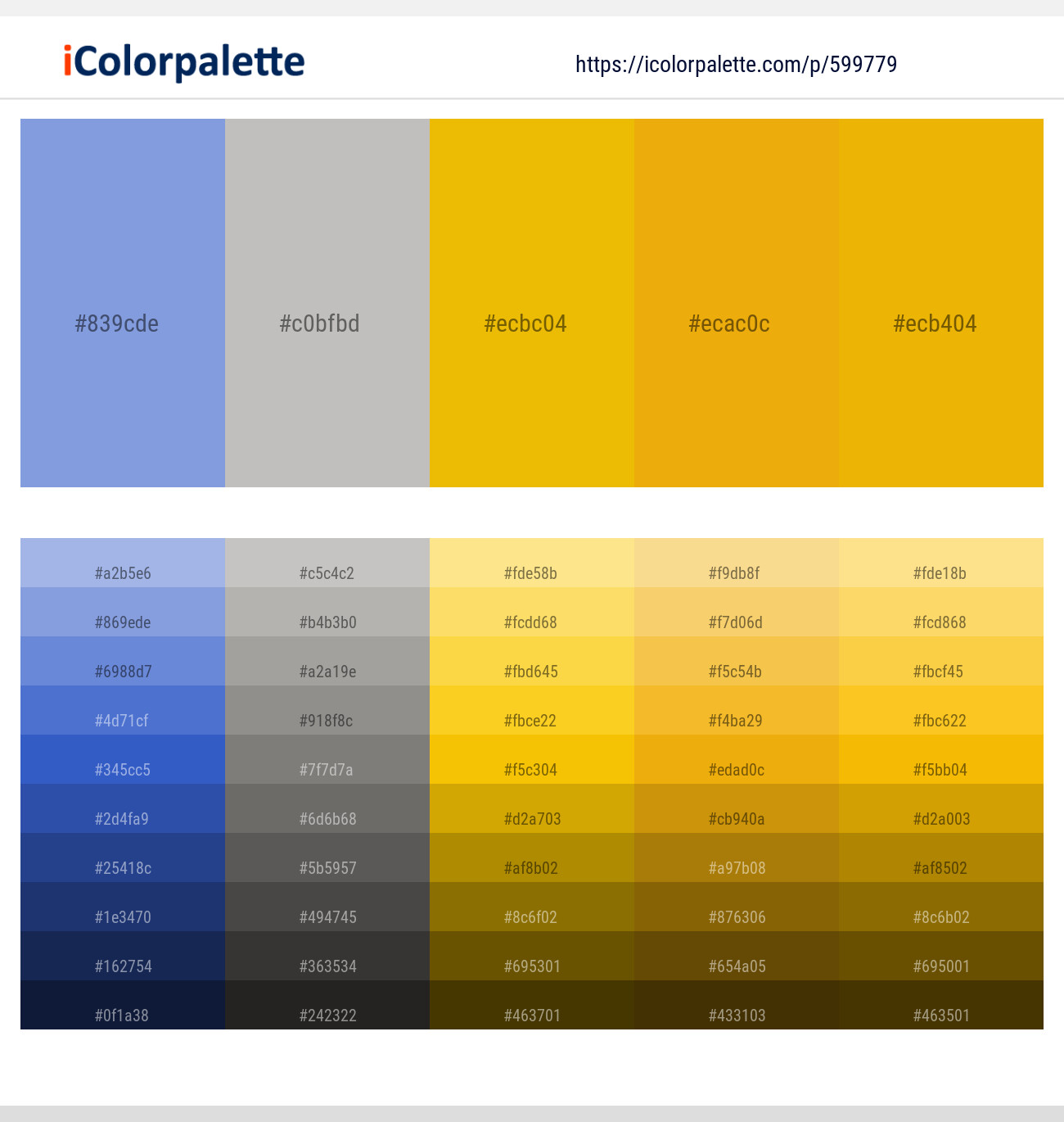 Portage – Cloud – Corn – Buttercup – Corn Color scheme