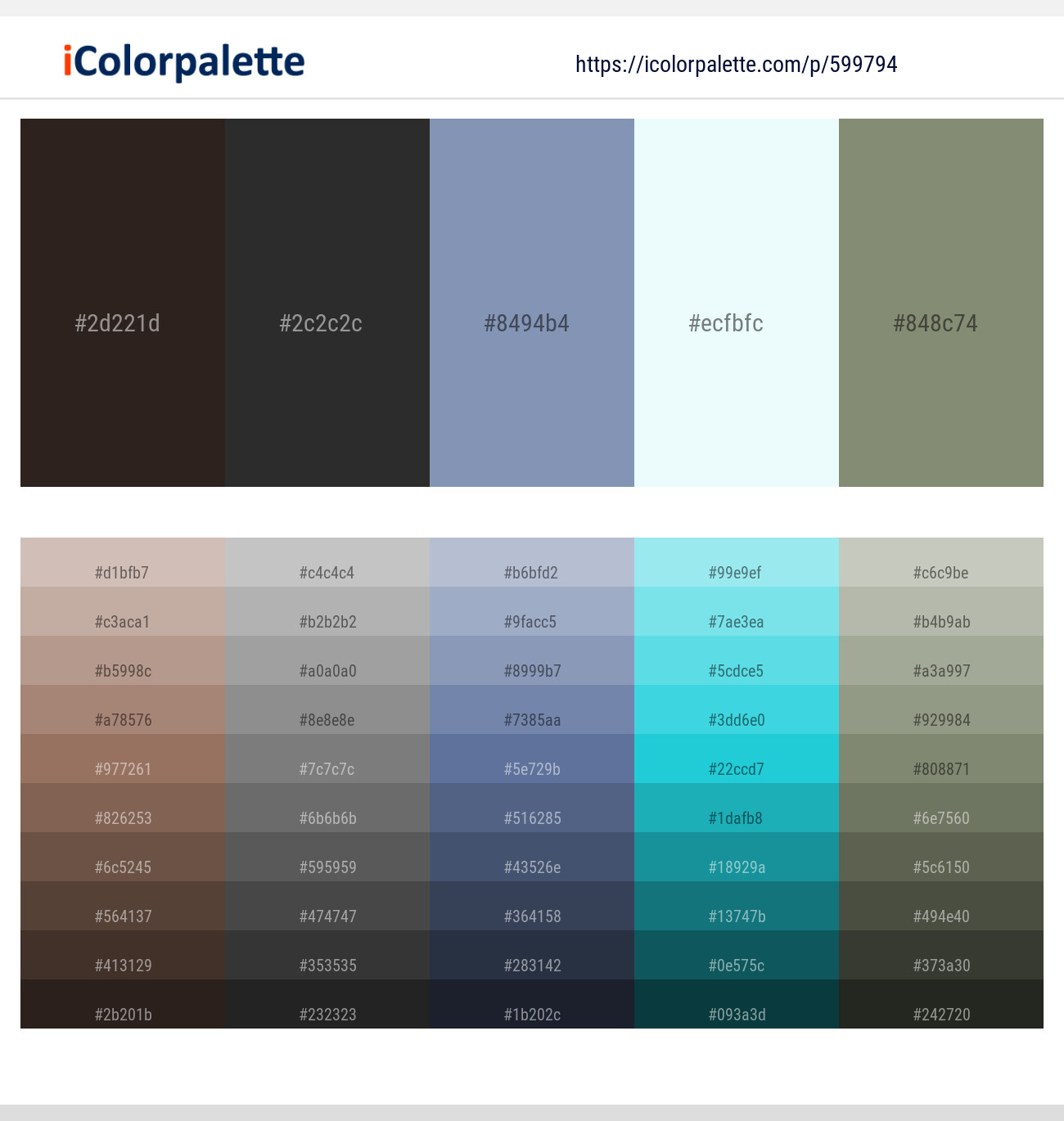 Treehouse – Mine Shaft – Wild Blue Yonder – Polar – Battleship Gray Color scheme