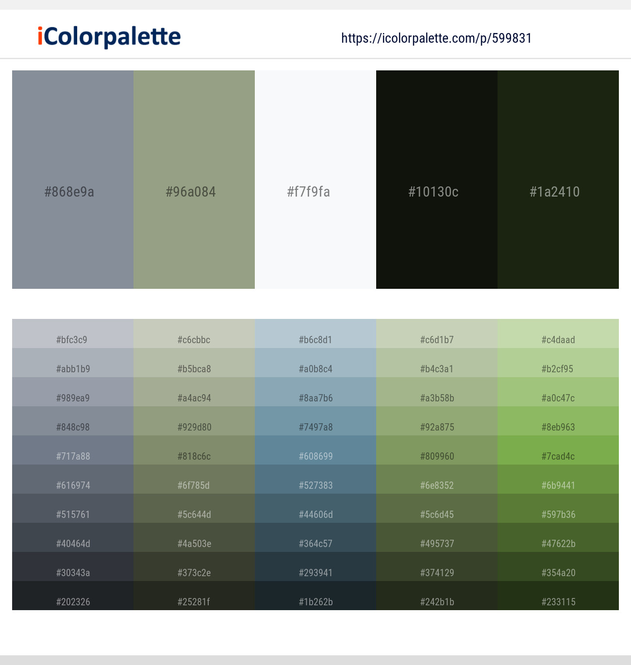 Regent Gray – Sage – Porcelain – Marshland – Hunter Green Color scheme